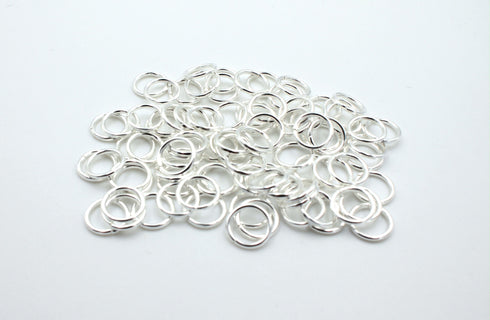 50 pieces, 8mm silver plated jump rings, open jump rings, silver connector, bulk silver jump rings,